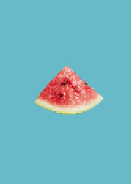 Fruit Pixel Art Watermelon