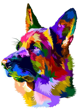 Colorful Dog Head