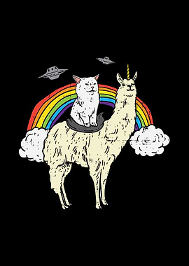 Cat On Llamacorn Meme