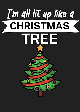 Lit up Christmas tree