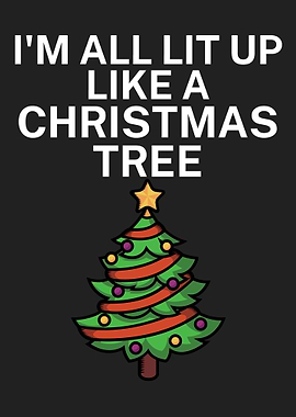 Lit up Christmas tree