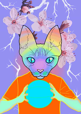 rainbow cat basketball