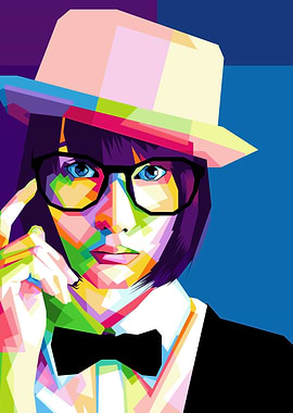 Girl with glasses in WPAP