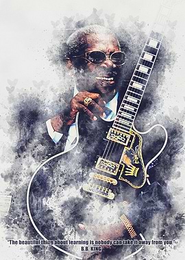 BB King Mixed Art Quotes