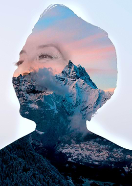 The girl double exposure