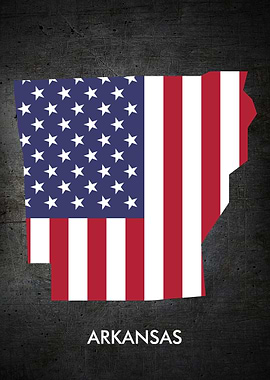Arkansas Metal Flag