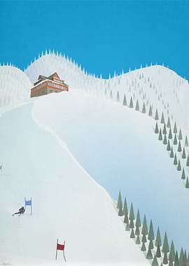 Skiing in the mountains