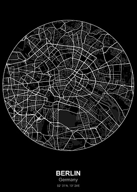berlin circle map black