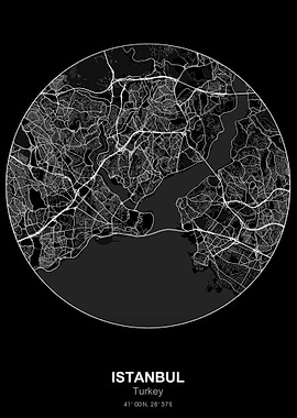 istanbul circle map black