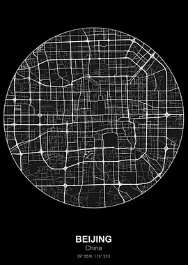 beijing circle map black