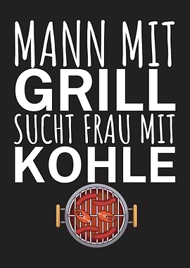 Mann Grill Frau Kohle