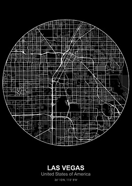 las vegas circle map black