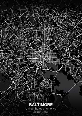 baltimore city map black