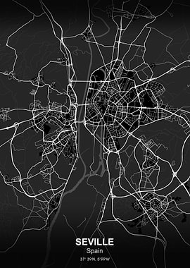seville city map black