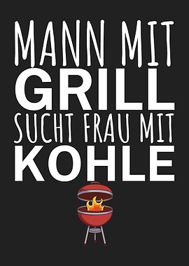Mann Grill Frau Kohle