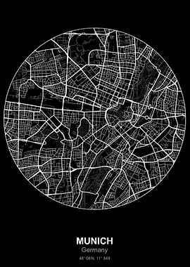 munich circle map black