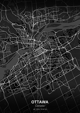 ottawa city map black