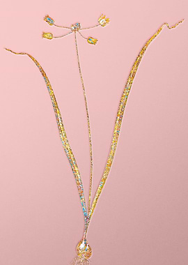 Pink Rainbow Mosaic Flower