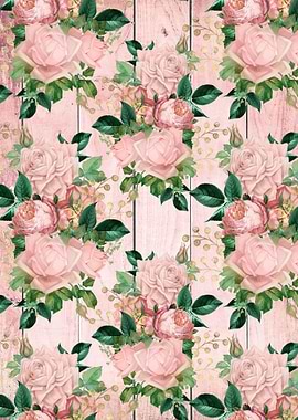 Blush Floral on Wood 03