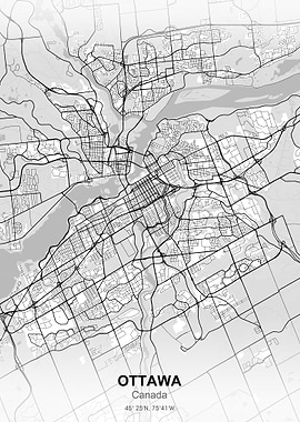 ottawa city map white