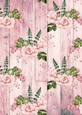 Blush Floral on Wood 13