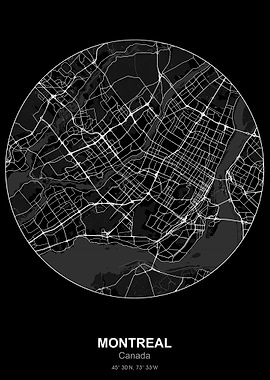 montreal circle map black