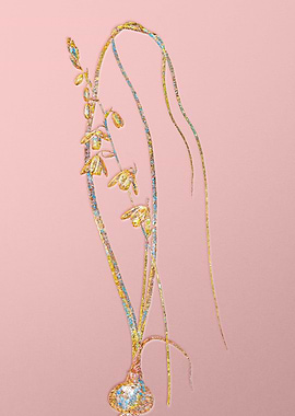 Pink Rainbow Mosaic Flower