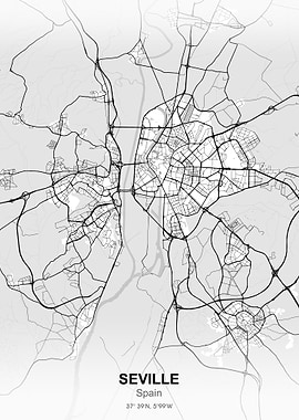 seville city map white