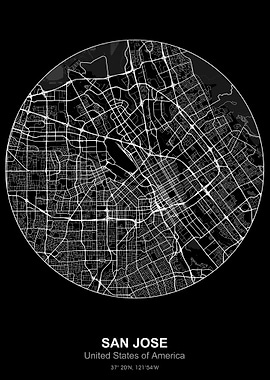 san jose circle map black