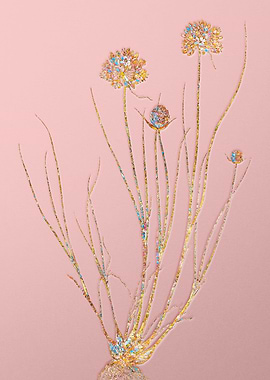 Pink Rainbow Mosaic Flower