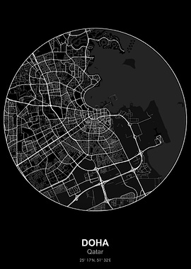 doha circle map black