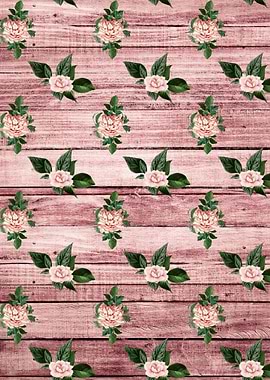 Blush Floral on Wood 01