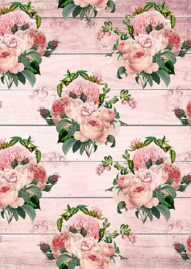 Blush Floral on Wood 17
