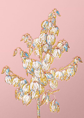 Gold Rainbow Mosaic Flower