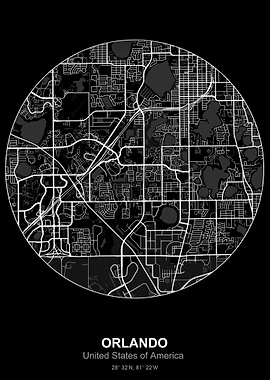 orlando circle map black