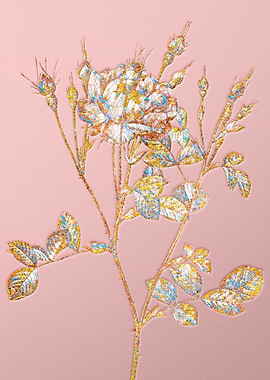 Gold Rainbow Mosaic Flower