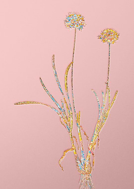 Pink Rainbow Mosaic Flower