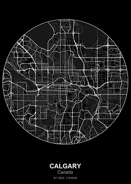 calgary circle map black