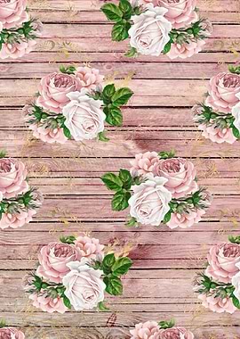 Blush Floral on Wood 14