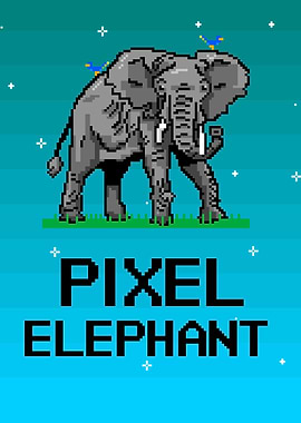 Pixelated Elephant Animal