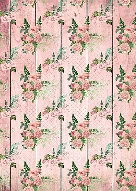 Blush Floral on Wood 06