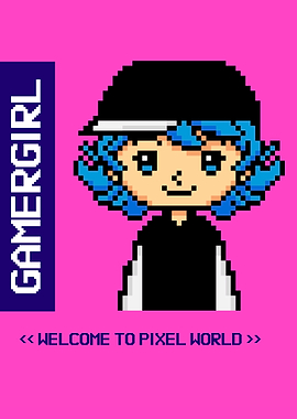 Gamergirl Pixelated Gaming