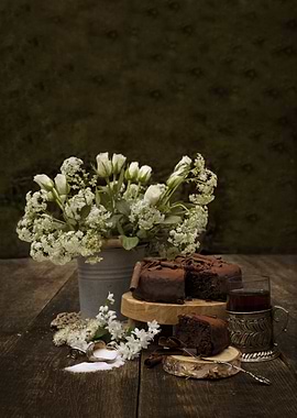 White roses and chocolade