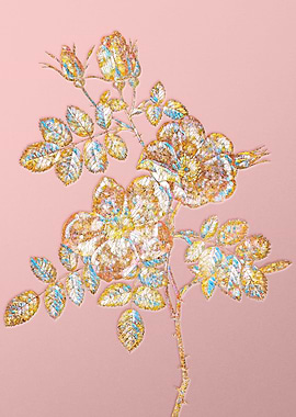 Pink Crystal Mosaic Flower