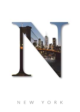 Alphabet Letter N New York