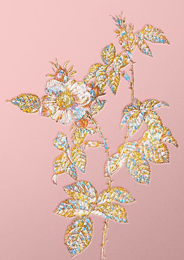 Gold Crystal Mosaic Flower