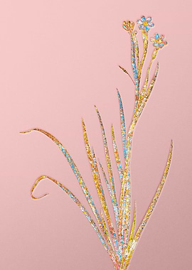 Gold Crystal Mosaic Flower