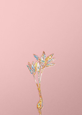 Pink Crystal Mosaic Flower