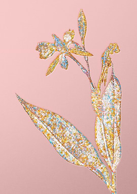 Gold Crystal Mosaic Flower