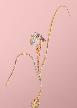 Gold Crystal Mosaic Flower